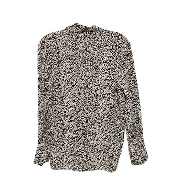 Tyler Boe Small Carson Long Sleeve Cheetah Animal Print Silk Blouse - Picture 4 of 8